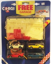 Corgi junior Garage 4 car set including rare yellow Jag and red interior Ford