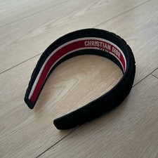 NEW Dior Montaigne Signature Ladies Black Velvet Wide Headband Hair Accessories