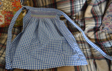 Vintage apron pinny blue