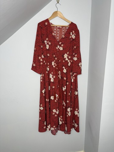Joe browns rust red - red, floral
