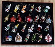 Santa Express QVC 25 Glass Christmas Tree Ornaments Set with Box 2016 