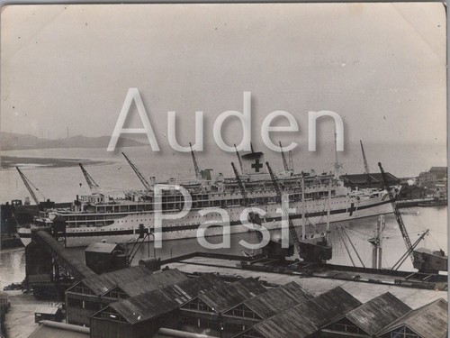 Hospital ship harbour with - ship,