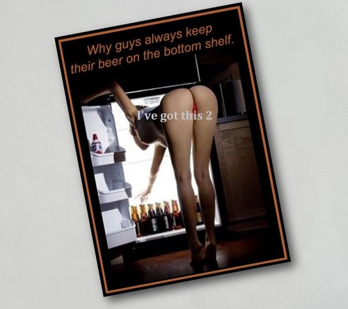 Fridge magnet woman beer - woman,