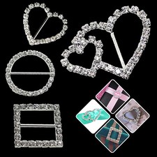 Diamante Rhinestone Buckles Ribbon Slider Wedding Party Invitation Embellishment