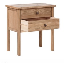 2 Drawer Bedside Table Wood