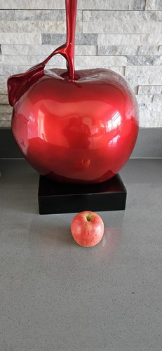 Huge red shiny apple ornament - huge,