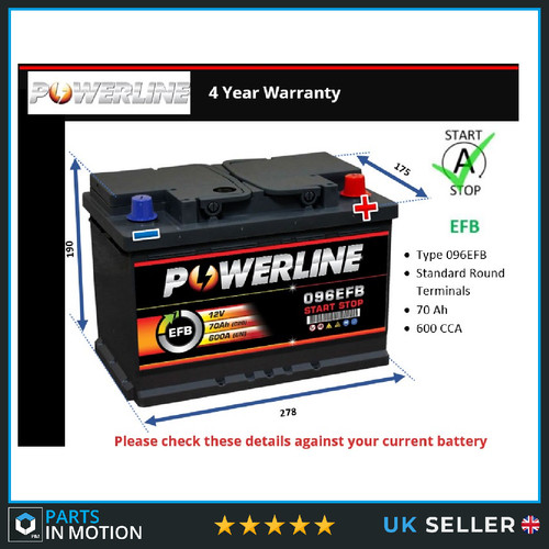 Efb car battery fits - efb,