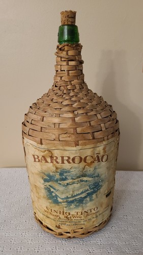 Vtg wicker wrapped demijohn - vtg,