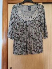 LADIES FLORAL TOP BLOUSE NEXT LACE AT NECK  SIZE 20 (T11)