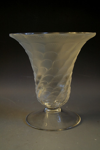 Lalique cornet glass vase - cornet,