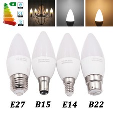 2/5/10 Pack Screw In Bayonet LED Candle Light Bulbs Energy Saver Warm Cool White