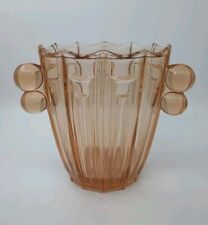 Pink Glass Art Deco Vase/Biscuit Jar, Stolzle, Czechoslovakia, c.1930s