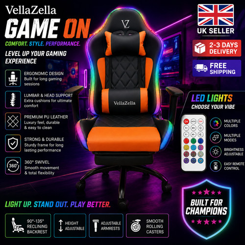 Orange swivel gaming chair - gaming,