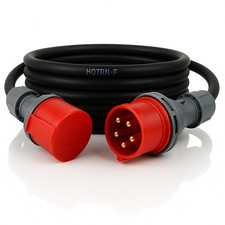 16A 32A 3 Phase Extension Lead 4 Pin 5 Pin 415V Industrial H07RN-F Rubber Cable