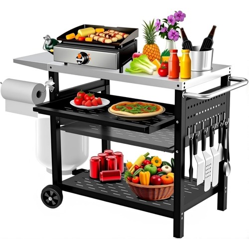 Shelf movable grill - 3-shelf, table