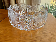 Magnificent Extra Large Lead Crystal Cut Bowl 22cm Dia, 2.5 kg