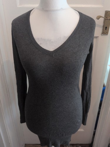 Primark grey neck jumper - 8, v