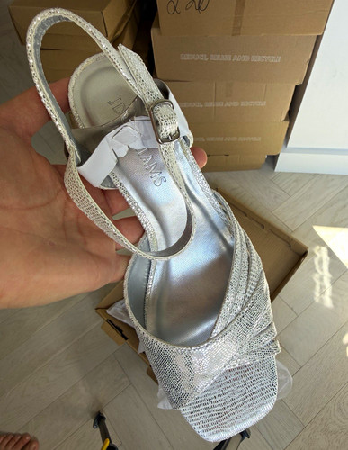 Williams silver peep toe - williams,