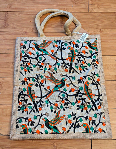 Jute reusable tote bag large - bag,