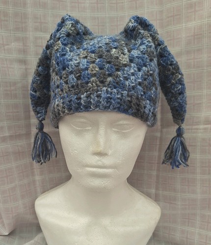 Hand crochet jester - hat, with
