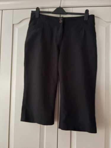 Black cropped linen mix - cropped,