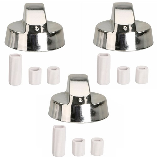 Silver oven hob knob - knob, gas