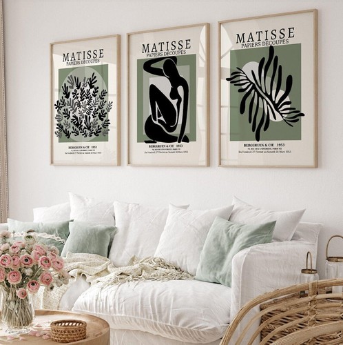 Gallery wall art neutral green - art,