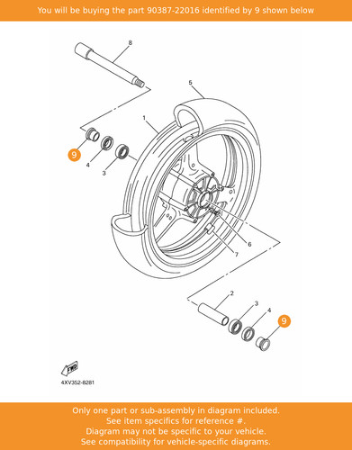 Yamaha collar 90387 22016 - 90387-22016, oem
