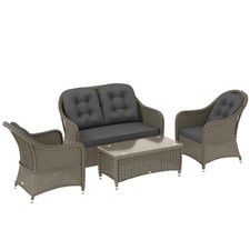 Outsunny 4 Pieces Rattan Sofa