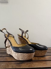 Nine West Black and Cork Wedge