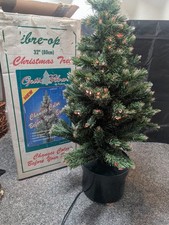 Fibre Optic Christmas Tree 32" 80 Cm Vintage Colour Changing Boxed By Puleo CB30
