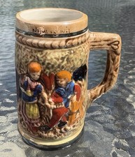 12 cm Ceramic Stein Vintage German Style Beer Mug Small Tankard Collectible