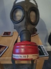 German Gas Mask With Canister