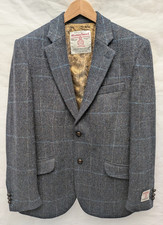 Mens Blue Check Harris Tweed