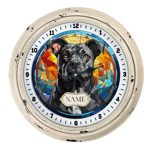 Personalised black staffy dog - black,