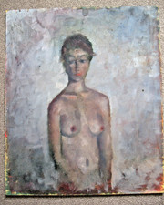 Vintage naive oil on board