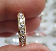 1.00 Ct Natural Round Diamond Channel Set Full Eternity Ring in 18K Yellow Gold