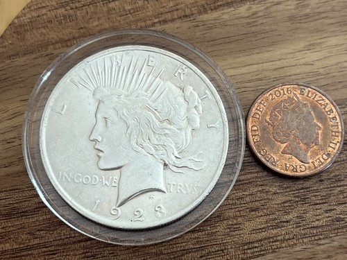 1923 silver peace dollar - peace,