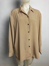 Vintage Ladies 1980s Clothing Liz Jordan Size 18 Brown Stripe