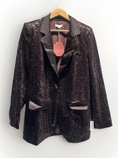 Monsoon x Sarah Corbett Winder Satin Sequin Blazer Bronze Size UK10 BNWT