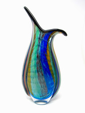 Magnificent Murano Art Glass Freeform Multi Coloured Wing Vase Beautiful