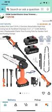 2 IN 1 Stretchable Pole Chainsaw Cordless Long Reach Cutter Pruner Saw Batteries