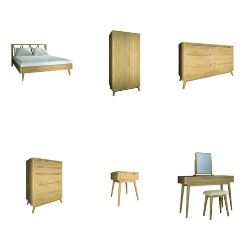Solid oak bedroom furniture - oak,