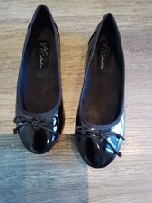 Heart & Sole VT Collection Women's Black Patent Leather Ballerina Shoes