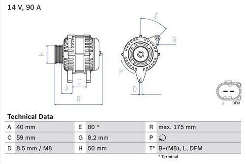 Alternator bosch for audi - alternator, a4