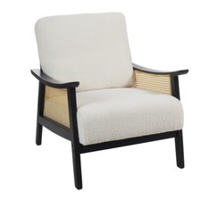 Black wooden frame armchair - black,