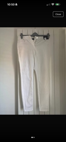 Ladies white jeans - white,