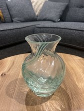 Vintage Caithness Art Glass Vase Green Swirl Pattern - Scottish Glass
