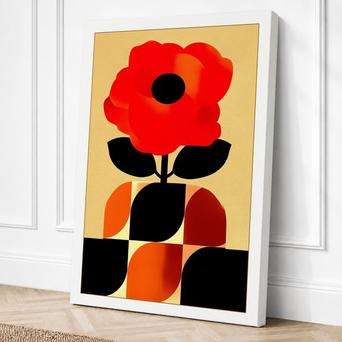 Red poppy modernist pot - modernist,