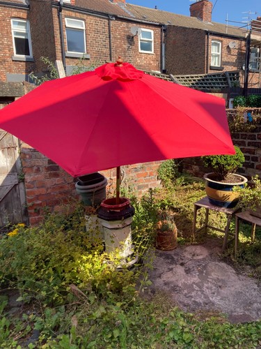 Teak tall garden parasol - 2m,